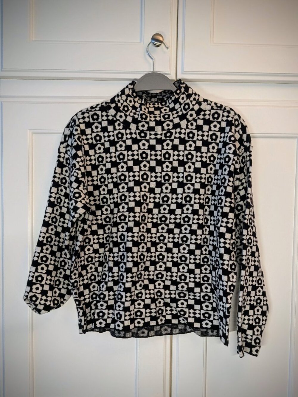 Maeve Black & White Geometric Tunic